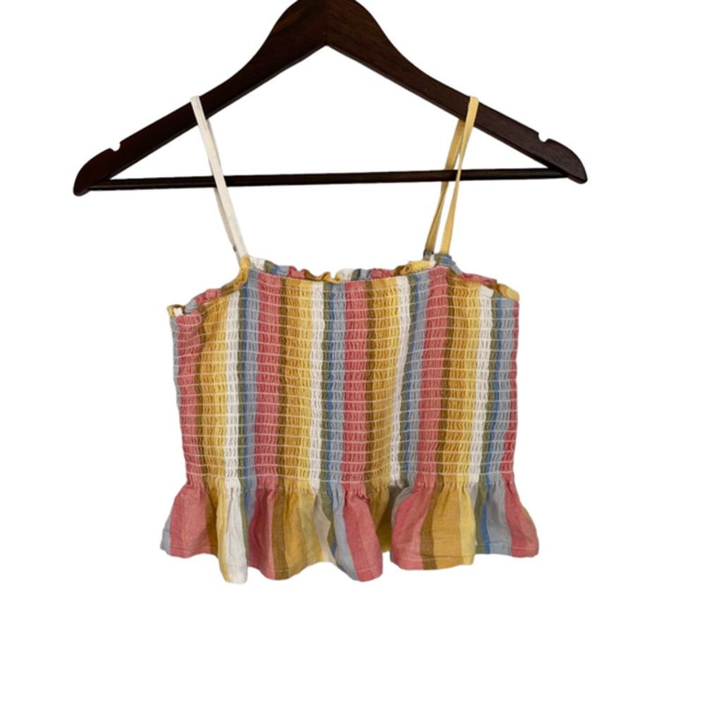 3/$21 Billabong Striped Smocked Halter - Medium